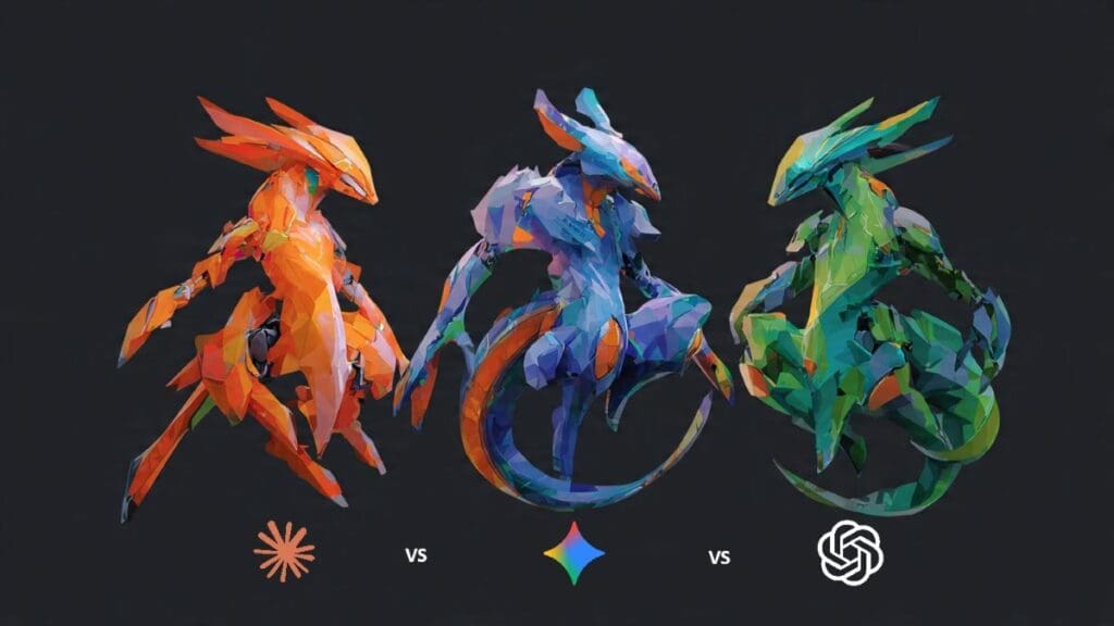 ChatGPT vs Claude vs Gemini 2026 comparison graphic showing three AI models face-off (best AI chatbot 2026)
