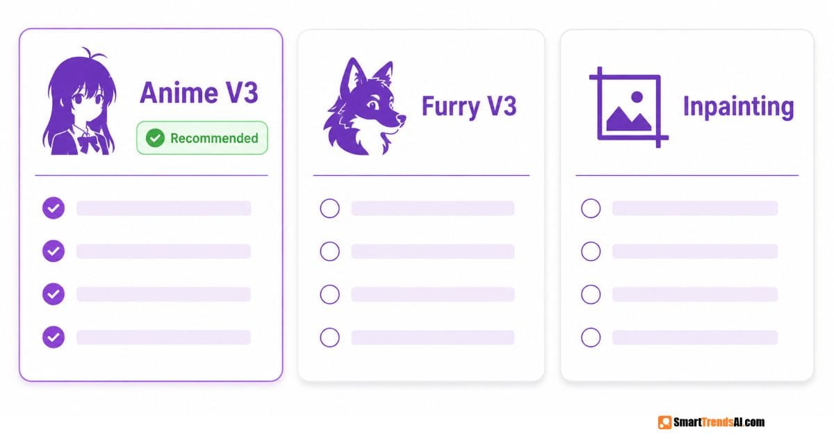NAI Diffusion models comparison for Anime V3 Furry V3 and Inpainting