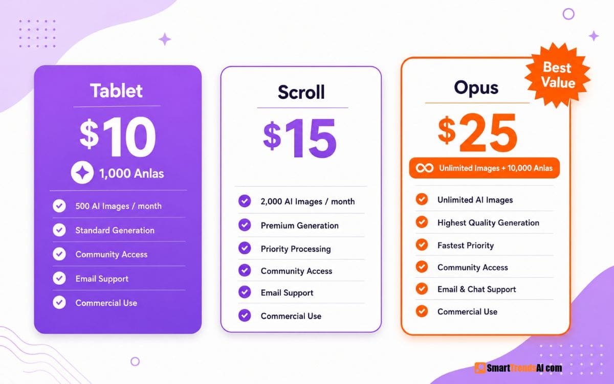 NovelAI pricing plans 2026 comparison infographic