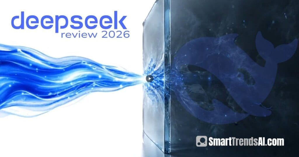 DeepSeek AI review 2026 — fast and cheap on the left, privacy barrier on the right